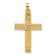 14k Yellow Gold Polished and Grooved Diamond Cross Pendant