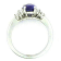Oval Blue Sapphire and White Diamond Platinum Ring. 2.58 CTW
