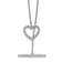 Rhodium Over 14K White Gold Lab Grown Diamond Heart Toggle Necklace
