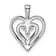 Rhodium Over 14k White Gold Polished Heart Diamond Pendant