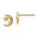14K Yellow Gold Moon and Star Post Earrings