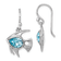 Rhodium Over Sterling Silver Polished Blue Crystal Angel Fish Dangle Earrings