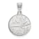 Rhodium Over Sterling Silver NHL LogoArt New York Islanders Medium Pendant