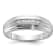 Rhodium Over 10K White Gold Men's Polished, Satin and Grooved 5-Stone
Diamond Ring
