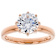 Solitaire CZ Pendant And Ring Set In 18K Rose Gold Over Sterling Silver