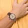 Charles Hubert Men's Brown IP-plated Leather Band 46mm Dual Time Watch