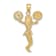 10K Yellow Gold Textured Cheerleader with Pom-Poms Charm