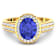 Purple Tanzanite and White Diamond Bridge 14K Yellow Gold Ring