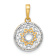 14k Two-tone Gold Diamond-Cut Floral Design Circle Pendant