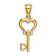 14k Yellow Gold Polished 3D Heart Key Pendant