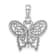 Rhodium Over 10K White Gold Polished and Textured Butterfly Charm