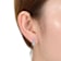 CZ Solitaire Milgrain Double Drop Earrings In White Rhodium Over Brass