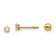 14K Yellow Gold Polished Reversible Cubic Zirconia and 3mm Ball Earrings