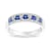 Sapphire and Diamond 14k White Gold Band Ring 0.66ctw