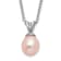 Rhodium Over Sterling Silver Pink Rice 6-7mm FWC Pearl Necklace