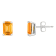 6x4mm Emerald Cut Citrine 14k White Gold Stud Earrings