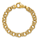 14K Yellow Gold Triple Link 9mm 7.5 Inch Charm Bracelet