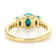 Turquoise And White Zircon Three-Stone Ring In 18K Gold Over Sterling
Silver 0.43ctw