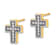 14K Yellow Gold and Rhodium Over 14K Yellow Gold Micro Pave Cubic
Zirconia Cross Stud Earrings