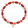 14K Yellow Gold Over Sterling Silver Coral and Jade Beaded Stretch Bracelet