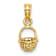 10K Yellow Gold 3D Textured Mini Basket Charm