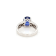 4.08 Ctw Blue Sapphire and 0.56 Ctw White Diamond Ring in 14K WG