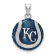 Rhodium Over Sterling Silver MLB LogoArt Kansas City Royals Enameled Pendant