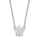 Rhodium Over Sterling Silver NHL LogoArt Toronto Maple Leafs Small Necklace