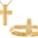 Cross Ring And Pendant Set In 14K Gold Over Sterling Silver