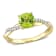 Peridot and Diamond 14K Yellow Gold Ring 1.25ctw