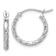 Rhodium Over 14k White Gold Polished, Satin and Diamond-Cut 11/16"
Hoop Earrings