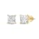 White Cubic Zirconia 14k Yellow Gold Studs With Velvet Gift Box 2.00ctw