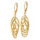 14k Yellow Gold Polished Twisted Oval Dangle Earrings