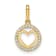 14K Yellow Gold Cubic Zirconia Heart Pendant