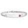 Rhodium Over 14k White Gold Medical Soft Diamond Shape Red Enamel Flat
Curb Link ID Bracelet