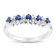 0.53ctw Sapphire and Diamond Band Ring in 14k White Gold