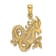 14k Yellow Gold 3D Textured Large Capricorn Zodiac pendant