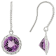 Purple Amethyst 14k White Gold Dangle Earrings 3.31ctw