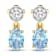 1.02ctw 14K Yellow Gold Aquamarine and White Diamond Halo Earrings