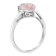 12x8mm Pear Shape Rose Quartz Rhodium Over Sterling Silver Ring