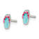 Rhodium Over Sterling Silver Teal and Pink Enamel Flip Flop Childs Post Earrings