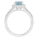 7mm Round Aquamarine 1/4 ctw Diamond Rhodium Over Sterling Silver Halo Ring
