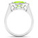 Cushion Cut Green Peridot and White Diamond 14K White Gold Halo Ring
2.26 ctw