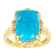 Turquoise And White Zircon Ring In 18K Gold Over Sterling Silver 0.11ctw