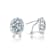 CZ Halo Stud Earrings In Sterling Silver 7.4ctw