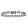 Rhodium Over Sterling Silver Polished Fancy Cubic Zirconia Link Bracelet