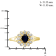 Black Sapphire with White Diamond Accent 14K Gold Over Sterling Silver
Ring 0.28ctw
