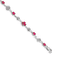 Rhodium Over 14k White Gold White Sapphire and Ruby Bracelet