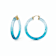 14K Yellow Gold Over Sterling Silver Painted Hoops in Ombre Blue