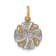 14k Two-tone Gold Diamond-Cut Textured Mini Pinwheel Medallion Charm